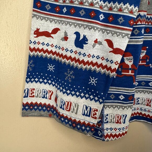 NEW Brooks men's sz large L Distance Graphic Long Sleeve Run Jolly Christmas top - Picture 6 of 9